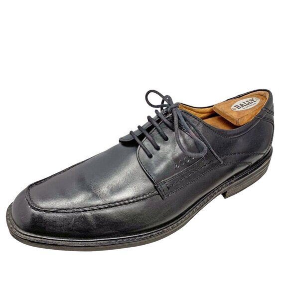 ECCO Windsor Black‎ Leather Apron Toe Oxford - Picture 4 of 10